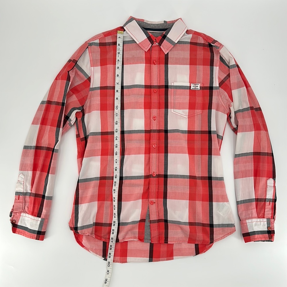 Guess Brand Flannel Red/White (Size Large)